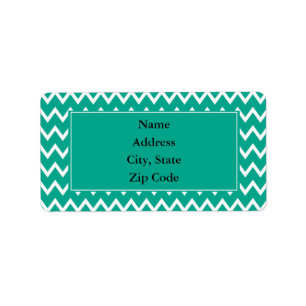 Green and White Zigzag Pattern Label