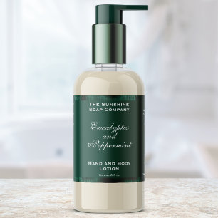 Green and Woven Green Foil Cosmetics Bottle Label