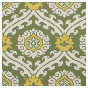 Green and Yellow 15th-Century Damask Fabric