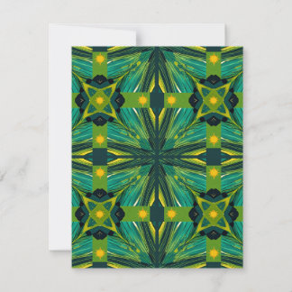 Green and yellow abstract squares card
