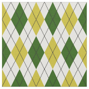 Green and Yellow Argyle Pattern Fabric