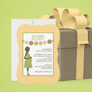 Green and Yellow Baby Shower Invitation