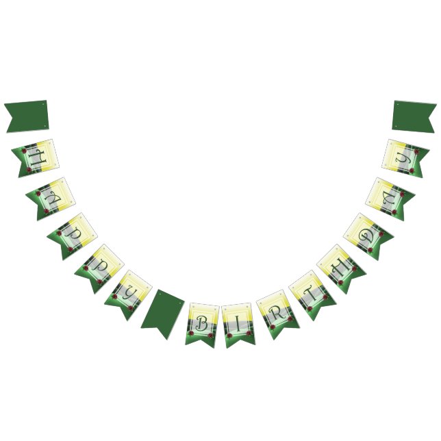 Green and Yellow Birthday Party Bunting (All)