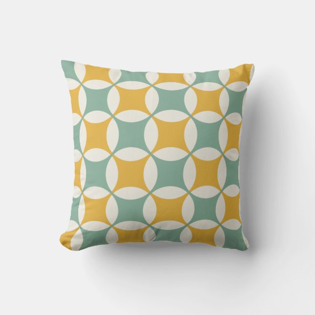 Green and yellow circles cushion (Front)