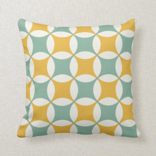Green and yellow circles cushion