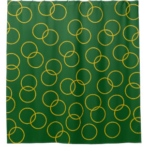 Green and Yellow Circles Shower Curtain