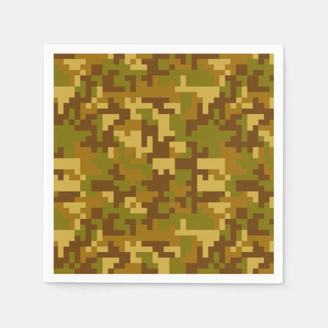 Green and Yellow Desert Army Camo pattern Napkin (Front)