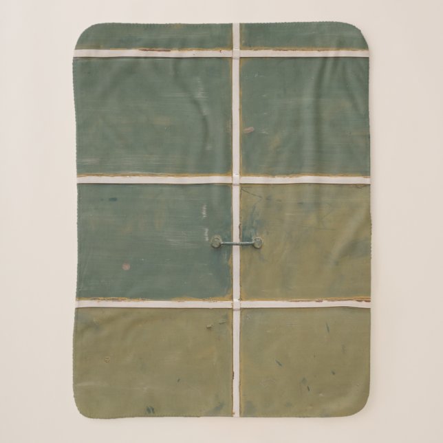 Green and yellow drawer sherpa blanket (Front)