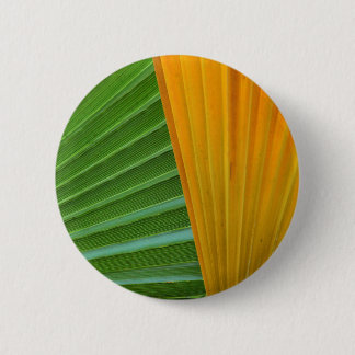 Green and Yellow Fan Leaves 6 Cm Round Badge