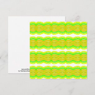Green And Yellow Figure Eight Ribbon Pattern Art Card
