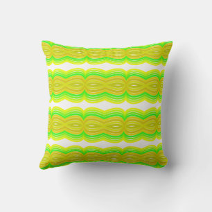 Green And Yellow Figure Eight Ribbon Pattern Art Cushion