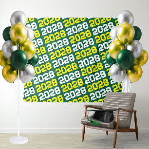 Green and Yellow Graduation Backdrop Tapestry