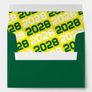 Green and Yellow Graduation Envelopes