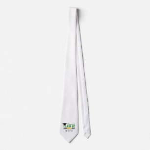 Green and Yellow Graduation Gear Tie