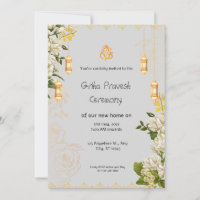 Green and Yellow Griha Pravesh Invitation