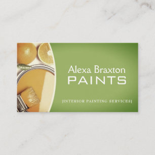 Green and Yellow Interior Painter  Business Cards