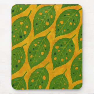 Green and Yellow Leaf Pattern Mousepad