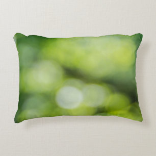 Green and yellow light bokeh decorative cushion