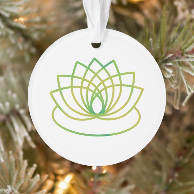 Green and Yellow Lotus Flower Ornament (Tree)