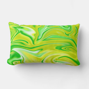 Green And Yellow Marble, Big Lumbar Cushion. Cushion