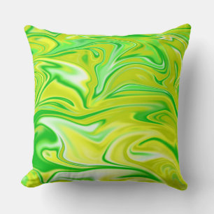 Green And Yellow Marble, Big Throw Cushion. Cushion