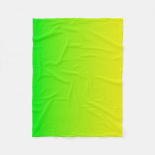 Green and yellow neon gradient fleece blanket