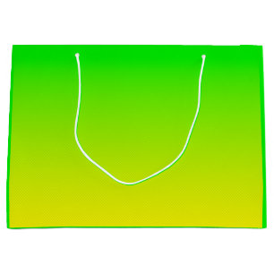Green and yellow neon gradient large gift bag