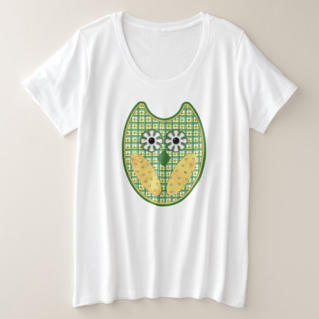 Green and Yellow Owl Shirt (Design Front)