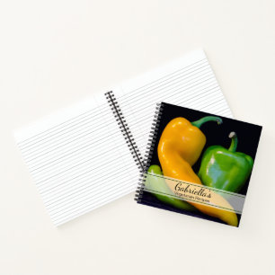 Green and Yellow Peppers Vegetarian Recipe Notebook
