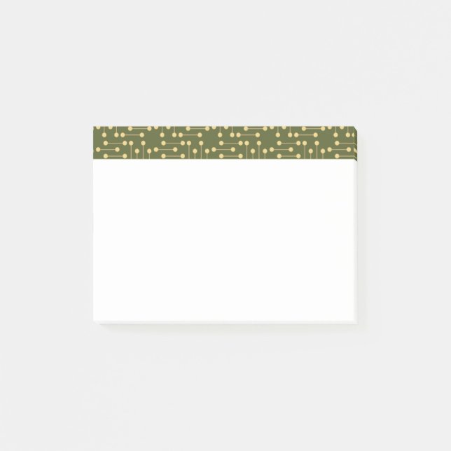 Green and Yellow Retro Pattern Post-it® Notes (Front)
