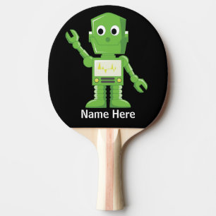Green and yellow Robot Ping Pong Paddle