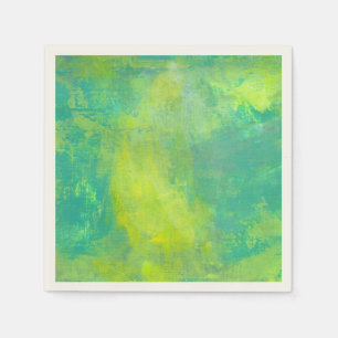 Green and Yellow Rough Texture Abstract Design Napkin