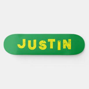 Green and yellow skateboard solid color