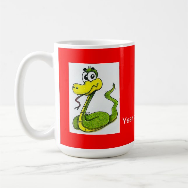 Green and Yellow Snake Coffee Mug (Left)