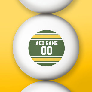 Green and Yellow Sports Jersey Custom Name Number Ping Pong Ball