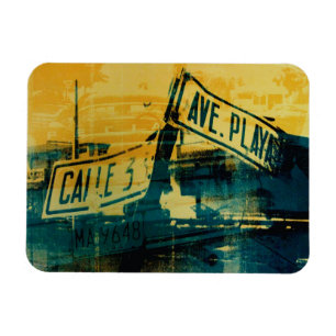 Green and Yellow Street Sign Magnet