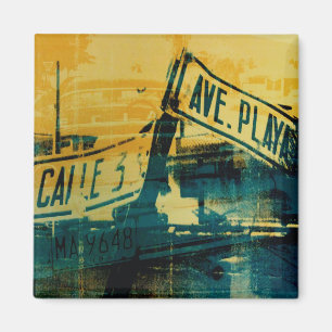 Green and Yellow Street Sign Magnet