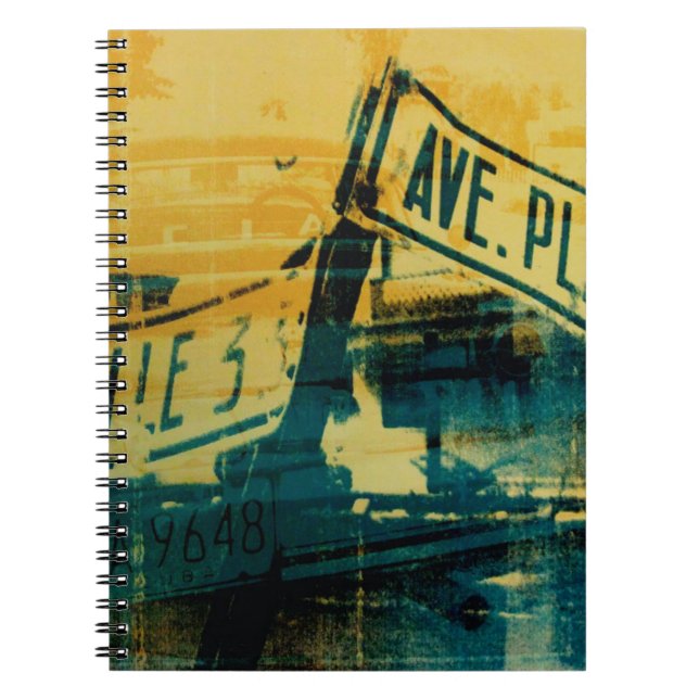 Green and Yellow Street Sign Notebook (Front)