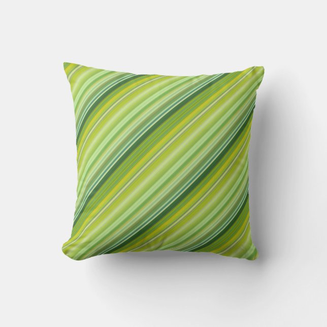 Green and Yellow Stripes Cushion (Front)