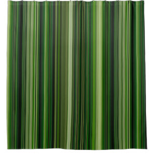 Green and Yellow Stripes Shower Curtain