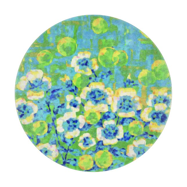 Green and Yellow Summer Tray Cutting Board (Front)