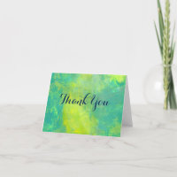 Green and Yellow Vibrant Abstract Design Thank You