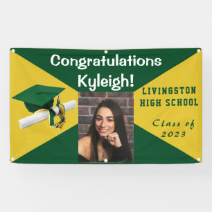 Green and Yellow Vinyl Graduation Photo Banner