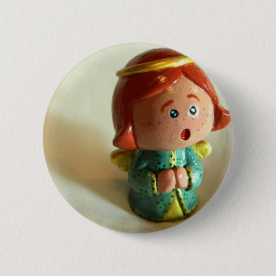 Green Angel V 6 Cm Round Badge
