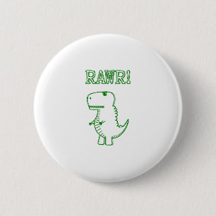 green angry dinno 6 cm round badge