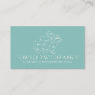 Green Animal Lowpoly Bunny Rabbit Business Card