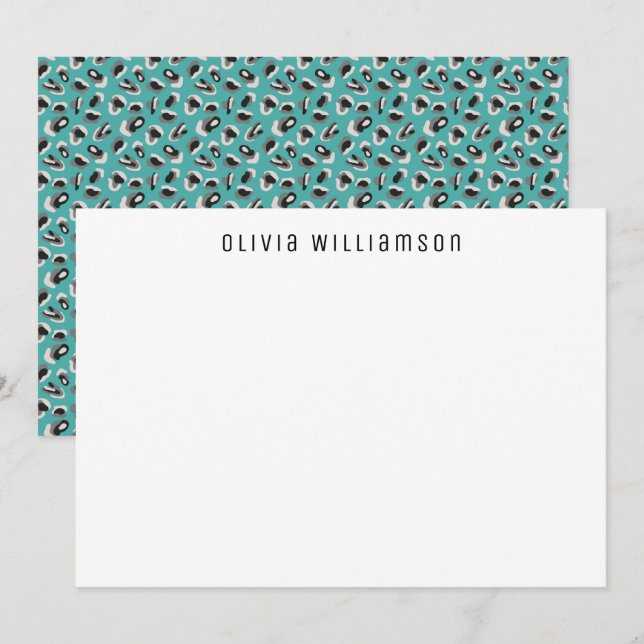 Green animal print pattern Personalised Card (Front/Back)