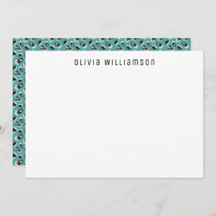 Green animal print pattern Personalised Card