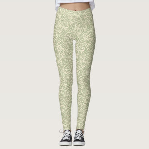 Green Animal Print Tiger Stripes Leggings