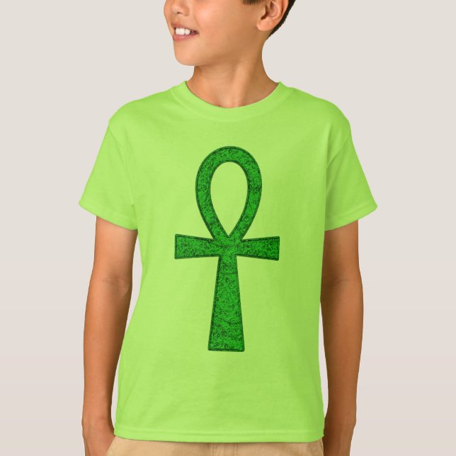 Green Ankh Kids' T-Shirt (Front)